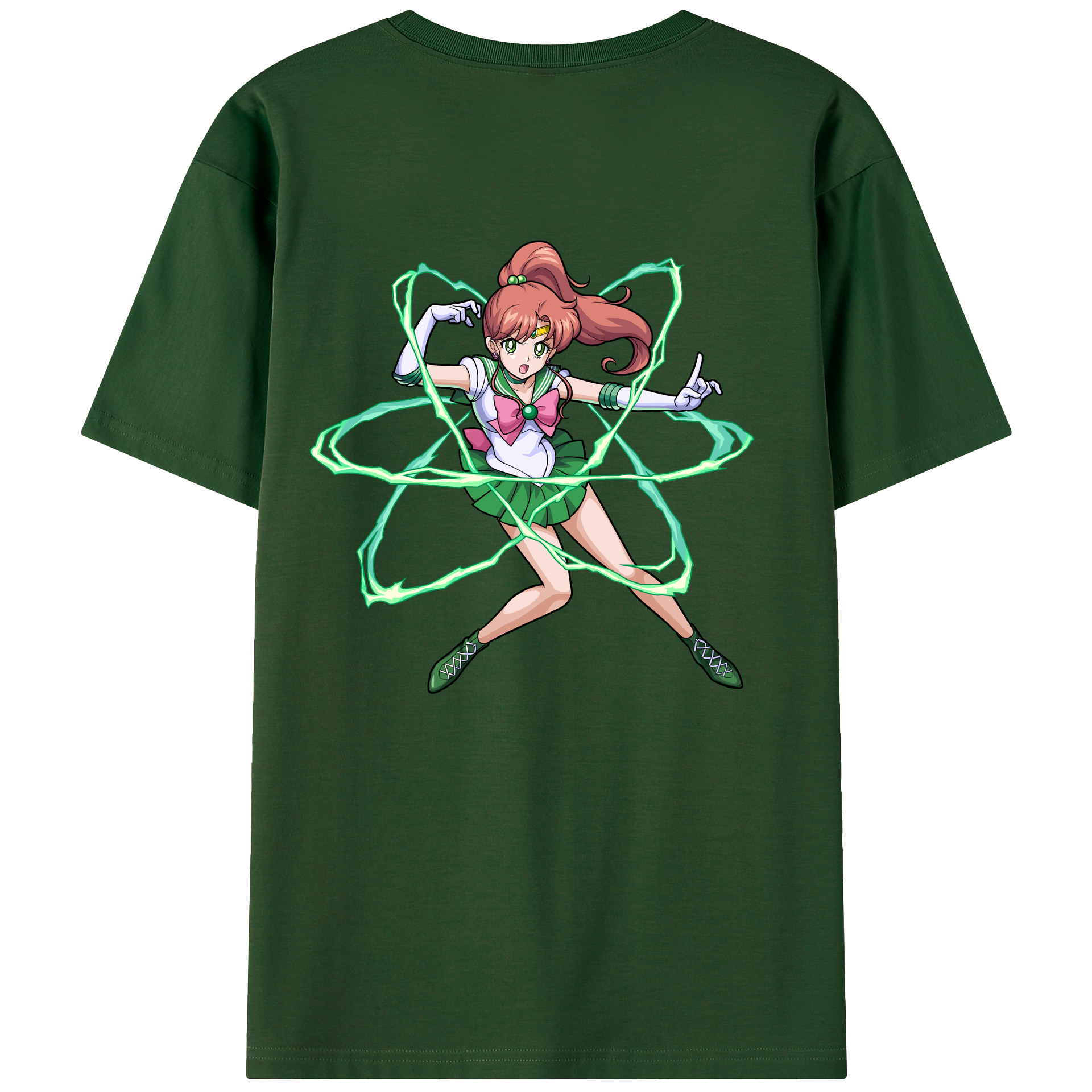 （画像用） 美少女戦士セーラームーン 木野 まこと きの まこと Sailor Moon Kino Makoto （セーラージュピター；Sailor Jupiter） 綿100％半袖Tシャツ（背面プリント）